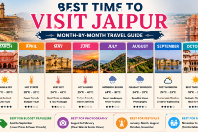 Best time to visit Jaipur month-by-month travel guide featuring Jaipur weather, tourist seasons, and top attractions in Rajasthan