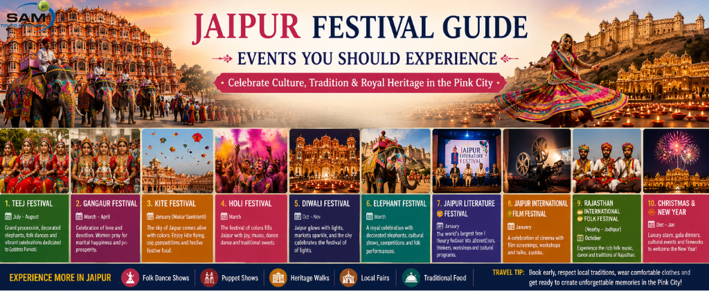 Jaipur festival calendar showcasing the city's most famous cultural events and celebrations