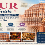 Jaipur travel guide for international tourists featuring Amber Fort, Hawa Mahal, City Palace, colorful bazaars, and the royal heritage of Rajasthan's Pink City.